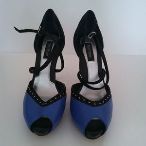 [WHBM] Black & Purple Heels (Size 7)